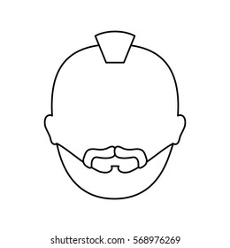 bearded man with mohawk icon image vector illustration design 
