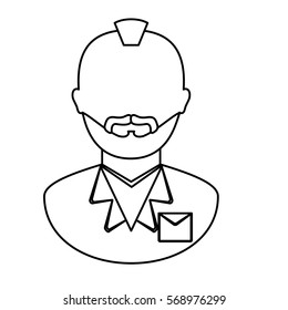 bearded man with mohawk icon image vector illustration design 