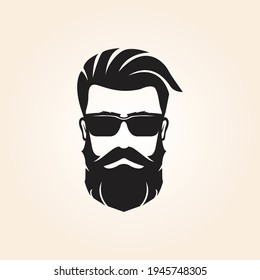 Bearded man with mustache avatar icon design vector  