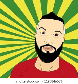 Bearded man pop art vector