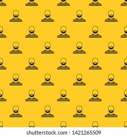 Bearded man in prison garb pattern seamless vector repeat geometric yellow for any design
