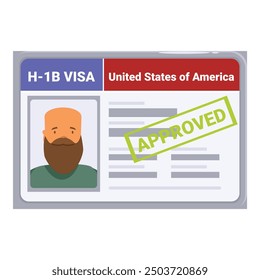 Bearded man is receiving his approved h 1b visa to work in the united states