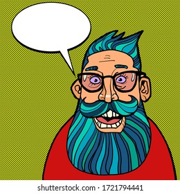 the bearded man says. Comics caricature pop art retro illustration drawing