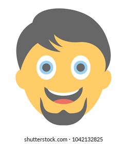 Bearded man showing happy expressions 