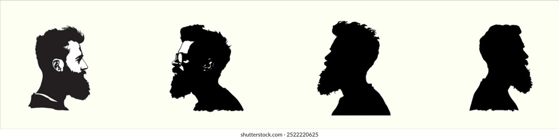Bearded man silhouette vector illustration design
