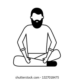 bearded man sitting