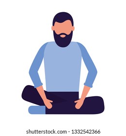 bearded man sitting