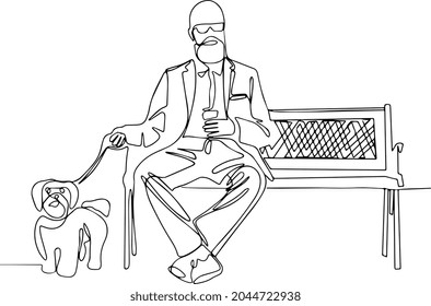 bearded man sitting bench