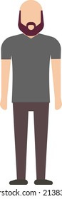 Hombre con barba de pie. Hombre de edad media