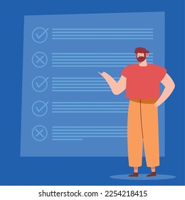 bearded man with test template character