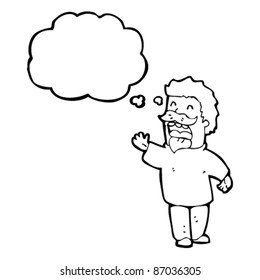 bearded man thinking cartoon