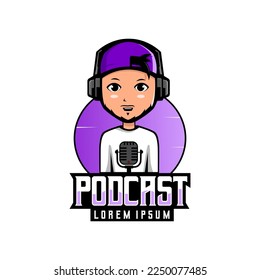 Bearded man use Mic for podcasts, games, sports