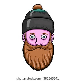 Bearded man in vector