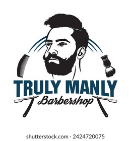 A bearded man vector illustration, perfect for barber shop logo