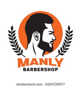 A bearded man vector illustration, perfect for barber shop logo