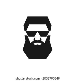 Bearded man wearing sunglasses icon mascot vector