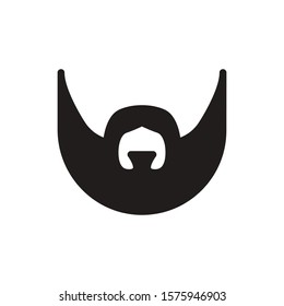 Bearded man's face, hipster character. Fashion silhouette, avatar, emblem, icon, label. Vector illustration.
