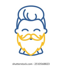 Bearded man's face vector icon. Hipster symbol. Avatar character portrait signs. Graph symbol for your web site design, logo, app, UI