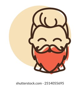 Bearded man's face vector icon. Hipster symbol. Avatar character portrait signs. Graph symbol for your web site design, logo, app, UI