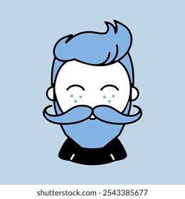 Bearded man's face vector icon. Hipster symbol. Avatar character portrait signs. Graph symbol for your web site design, logo, app, UI