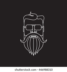 bearded man's vector illustration