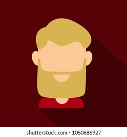 Bearded men face, hipster character. Fashion silhouette, avatar, emblem, icon, label. Vector illustration.