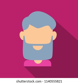 Bearded men face, hipster character. Fashion silhouette, avatar, emblem, icon, label. Vector illustration.