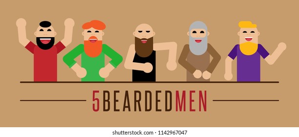 Bearded Men Five Set