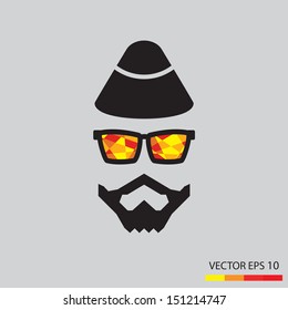 Bearded men,Illustration eps 10