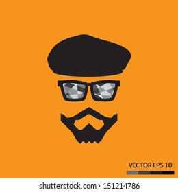 Bearded men,Illustration eps 10