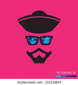 Bearded men,Illustration eps 10