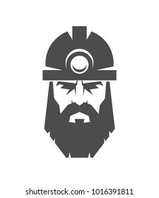 The Bearded Miner In A Helmet Logo. Collier Icon