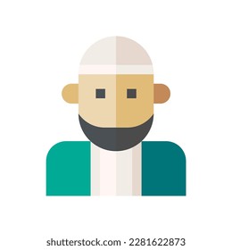 bearded muslim man icon Ramadan and Islamic Eid