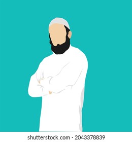 bearded muslim man vector design