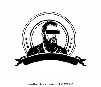 bearded mustache manly guy man vector cartoon character