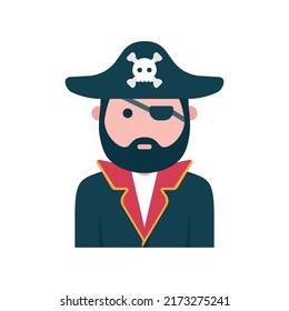 Bearded Pirate Avatar With Skull Hat