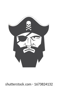 Bearded pirate with pirate hat