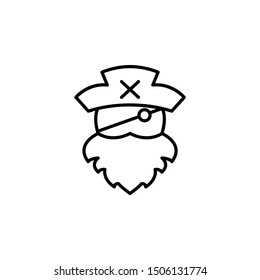 Bearded pirate icon. Element of pirate thin line icon