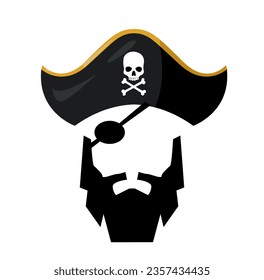 Bearded pirate with pirathat vector