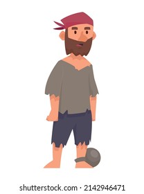personaje cómico de pirata barbudo
