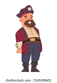 Bearded Pirate Standing Comic Character Stock Vector (Royalty Free ...