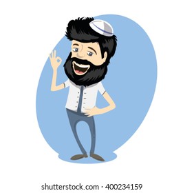 
bearded pretty man shows OK