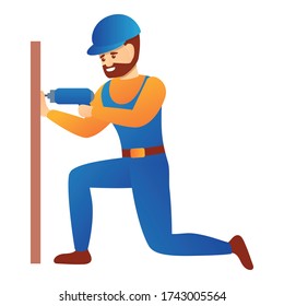 Bearded repairman icon. Cartoon of bearded repairman vector icon for web design isolated on white background