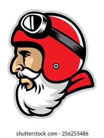 bearded rider mascot head