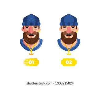 Bearded sailor in an anchor hat