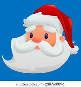 bearded santa claus head vector illustration
