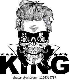 Bearded skull illustration