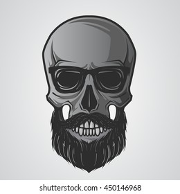 Bearded Skull Illustration Stock Vector (Royalty Free) 450146968 ...