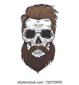 Bearded skull illustration