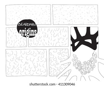 Bearded suprhero postcard